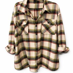 Wild Fable Multicolor Oversized Plaid Shirt